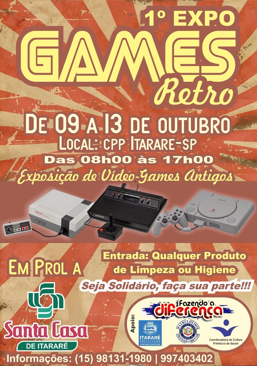 Primeira Expo Games Retro em Itararé (SP) começa nesta segunda-feira (09)