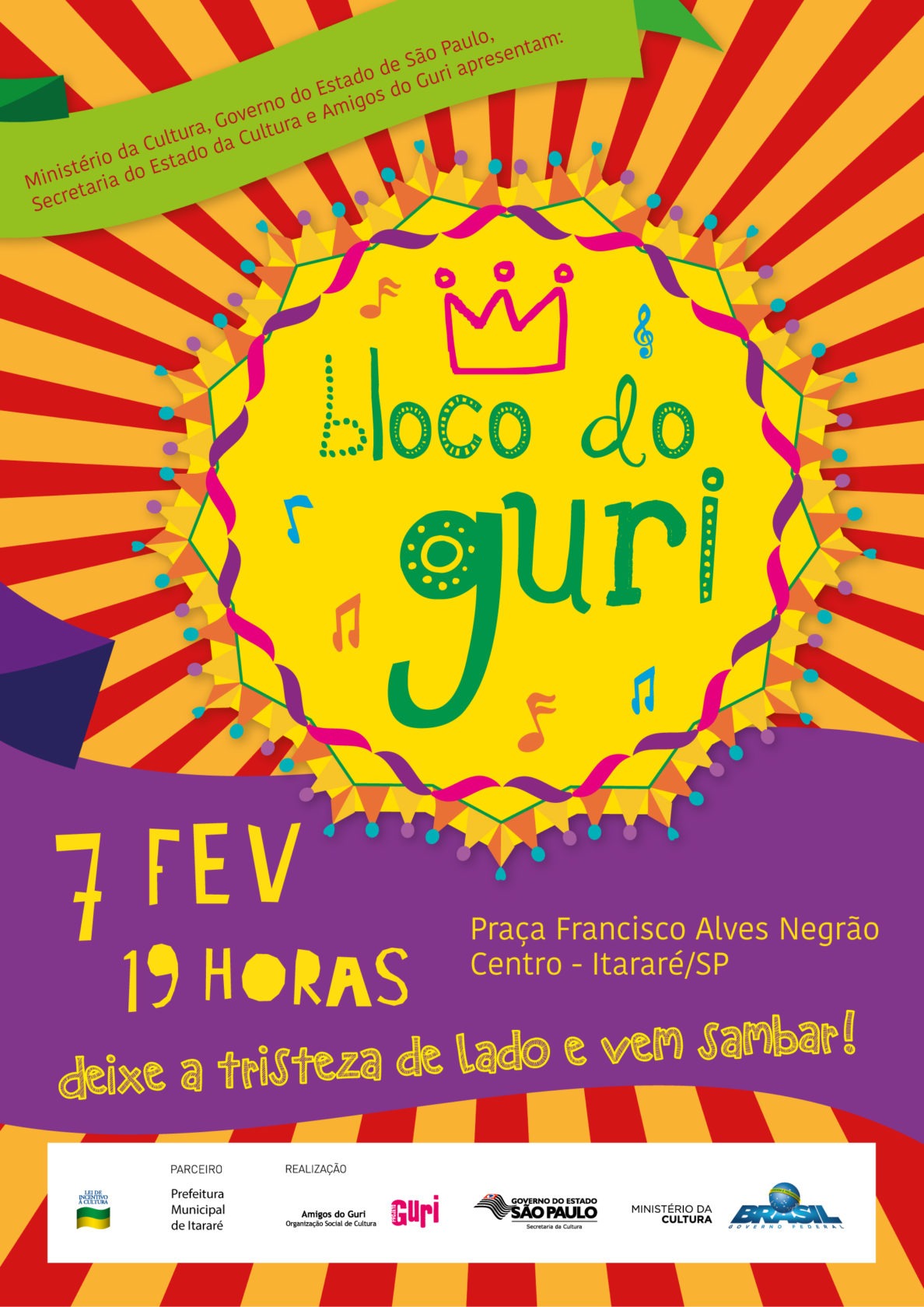 Grito de carnaval acontece na próxima quarta-feira (07) em Itararé (SP)