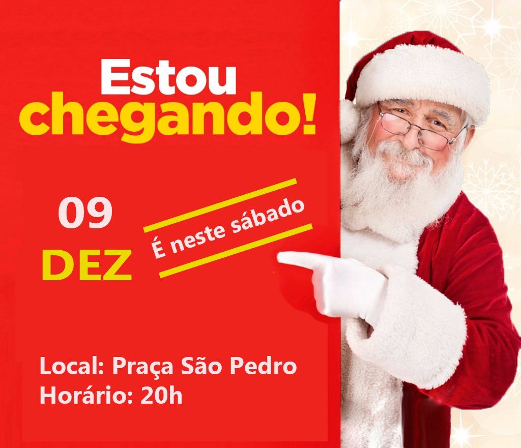 Papai Noel chega neste sábado (09) em Itararé (SP)