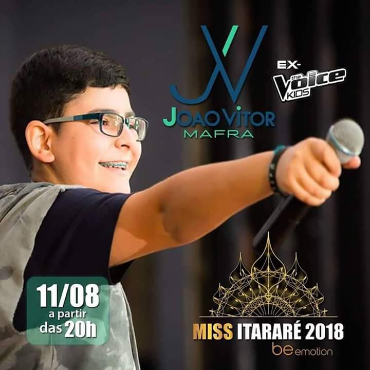 Miss Itararé (SP) Be Emotion 2018 contará com show de ex- ‘The Voice Kids’