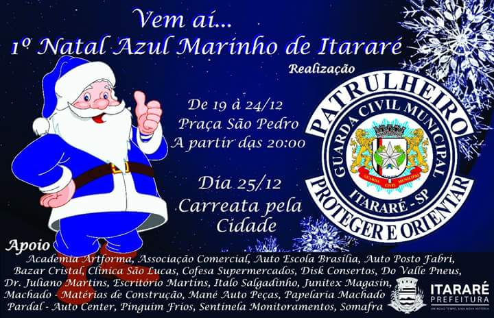 GCM de Itararé (SP) promove 1° Natal Azul Marinho
