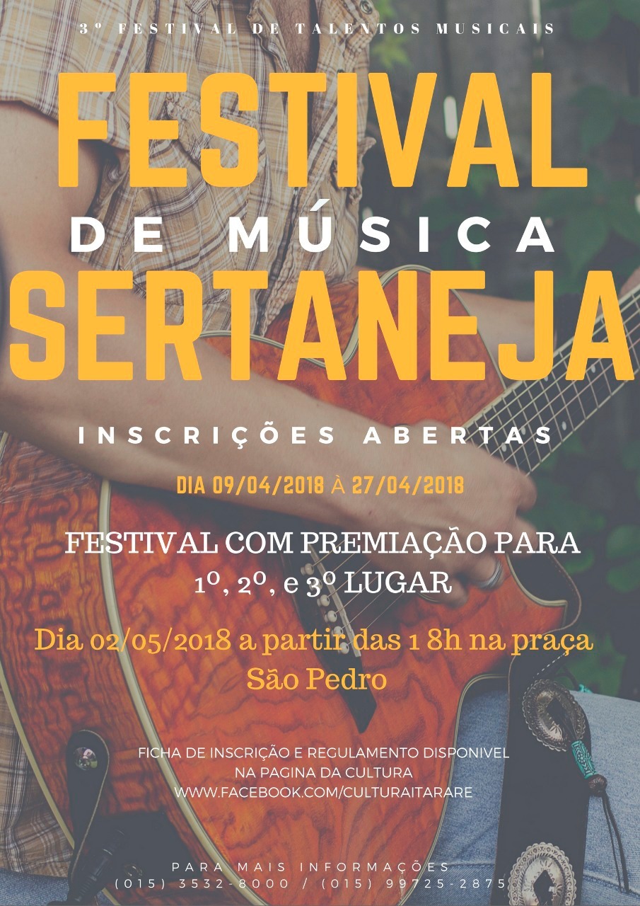 Abertas as inscrições para o 2º Festival de Música Sertaneja de Itararé (SP)