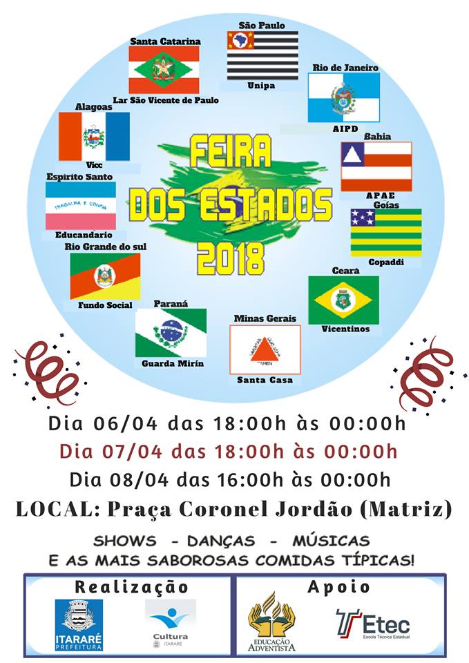 Feira dos Estados começa nesta sexta-feira (06) em Itararé (SP)