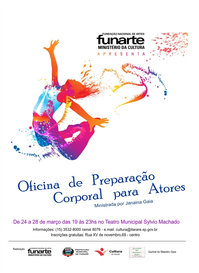 Funarte e Prefeitura Municipal de Itararé promovem Oficina de Formação de Atores a partir do dia 24