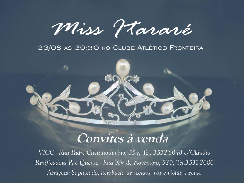 Ingressos para baile da Miss Itararé 2014 já estão à venda