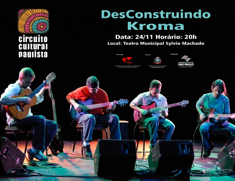 Quarteto de guitarristas “Kroma” se apresenta no Teatro Municipal Sylvio Machado