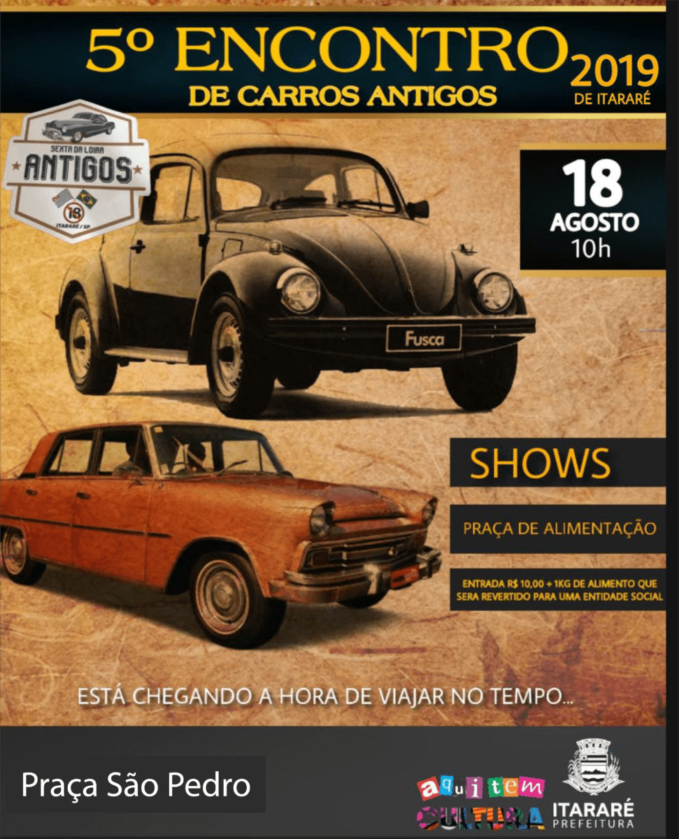 Itararé (SP) 126 anos: 5º encontro de carros antigos acontece neste domingo (18) no município