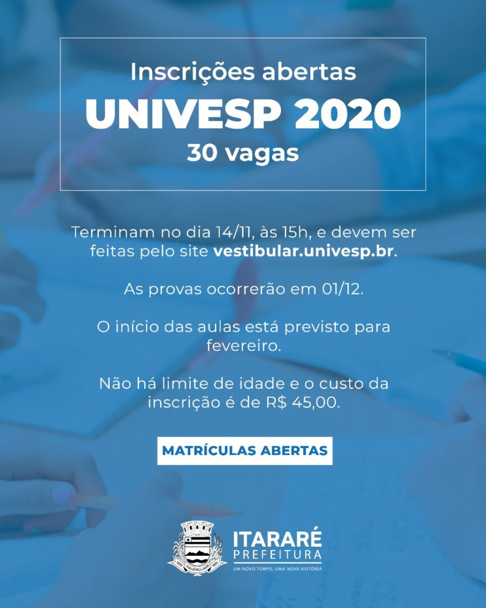 Em Itararé (SP), inscrições para universidade pública já estão abertas