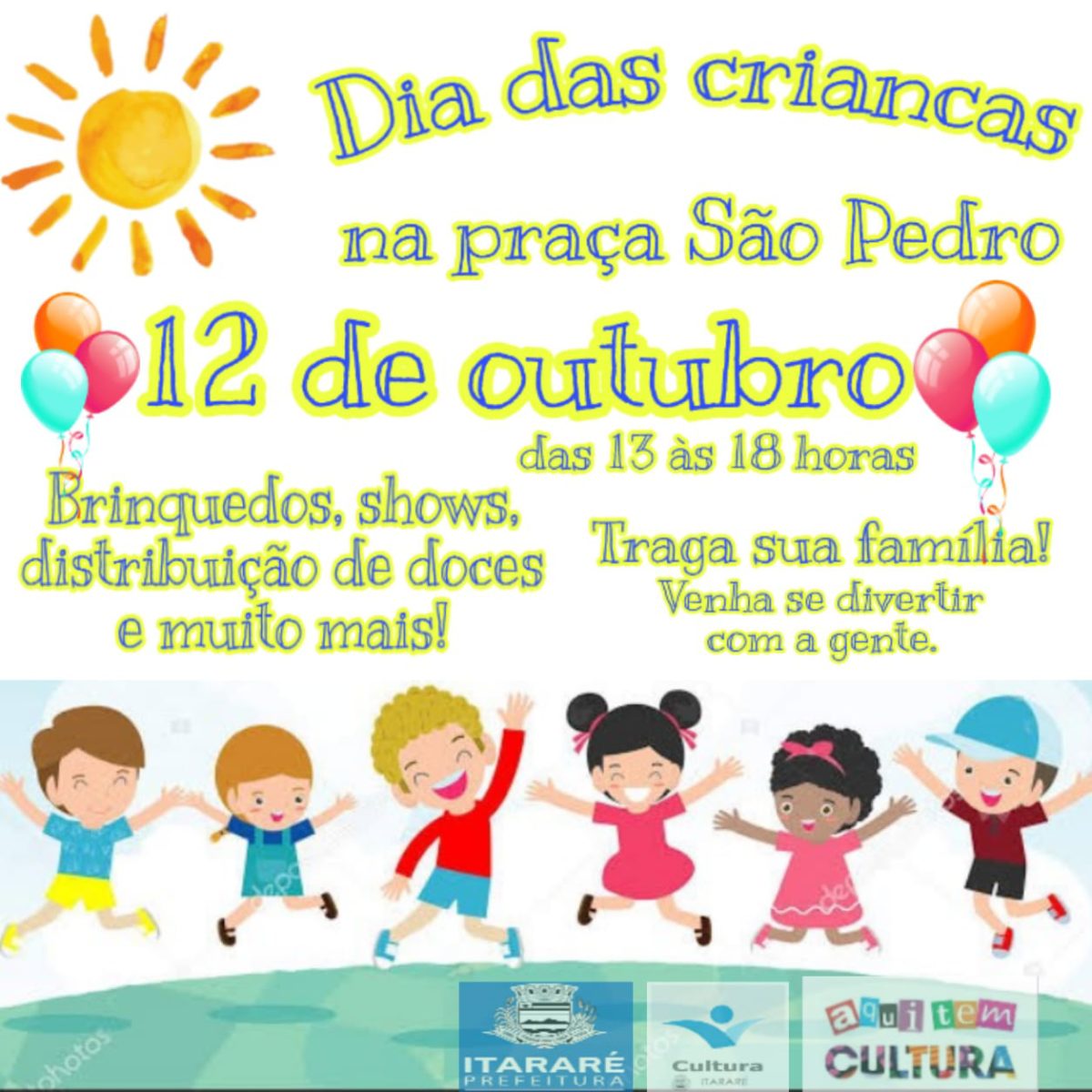 Cultura de Itararé (SP) promoverá programação especial para o Dia das Crianças