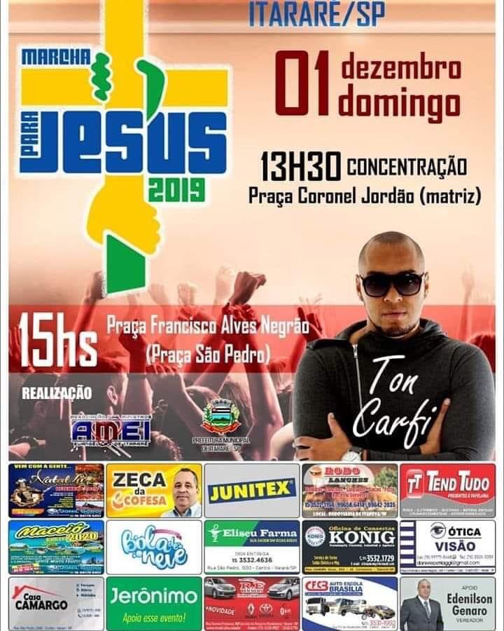 Marcha para Jesus acontece neste domingo (01) em Itararé (SP)