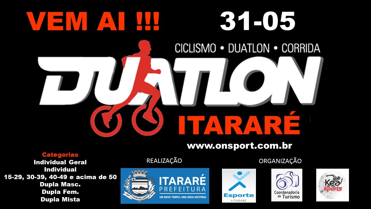 Prefeitura promoverá 1º Duatlon Itararé (SP)