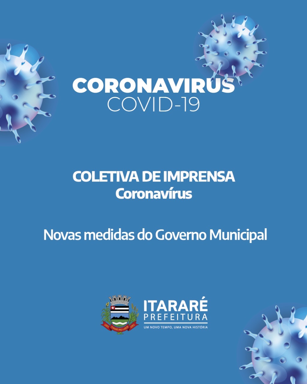 AVISO DE PAUTA: COLETIVA DE IMPRENSA – Prefeito de Itararé (SP) falará sobre novas medidas adotadas pelo Governo Municipal