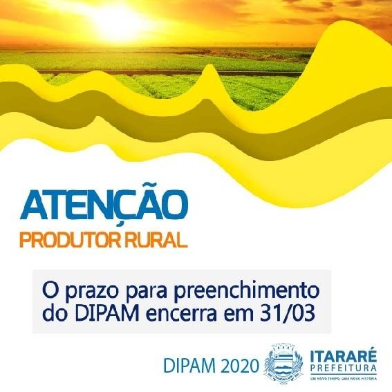 Produtor rural de Itararé (SP) tem até o dia 31 para preencher a Dipam