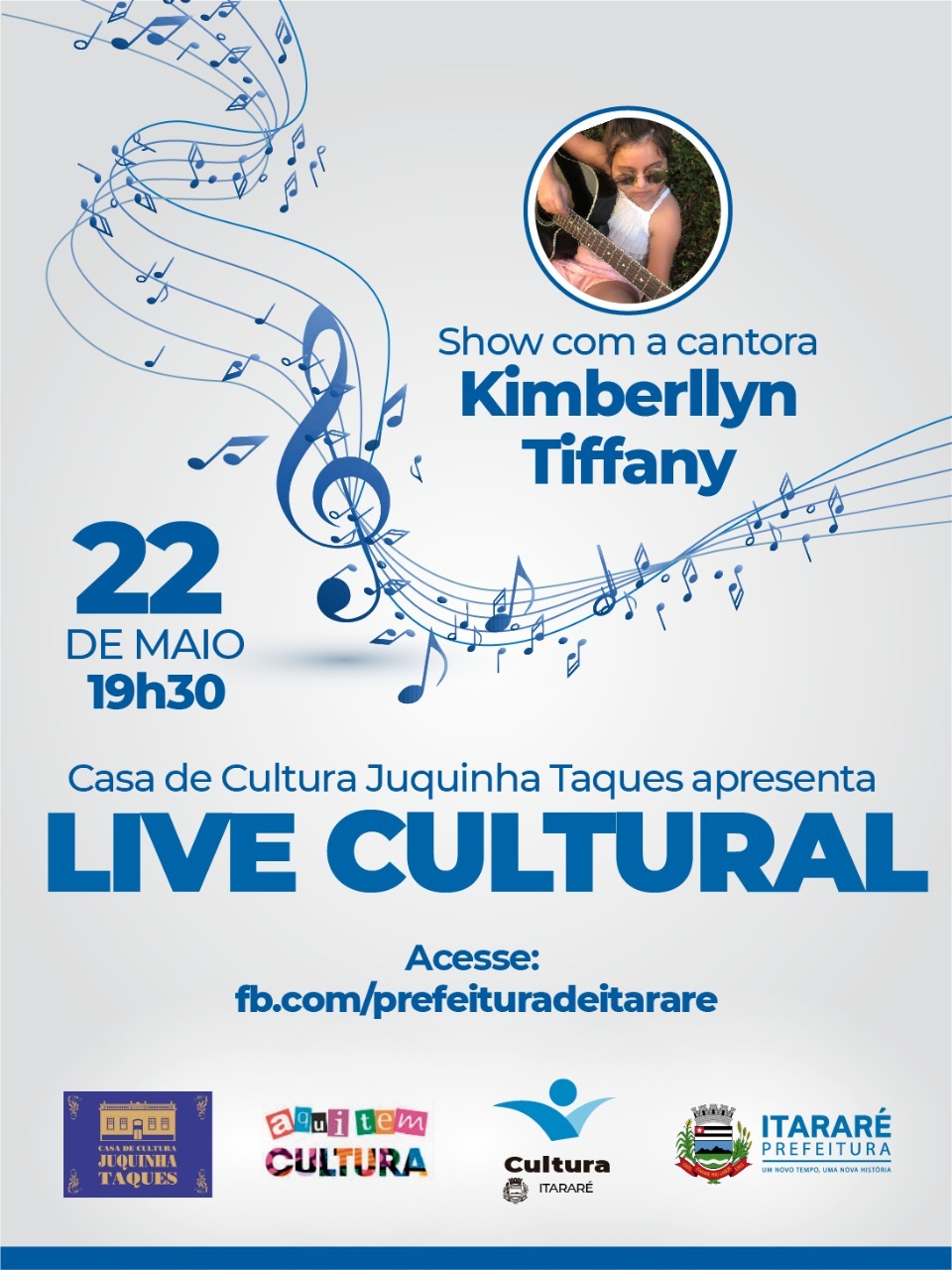 Live Cultural da Prefeitura de Itararé (SP) apresenta Kimberllyn Tiffany nesta sexta-feira (22)