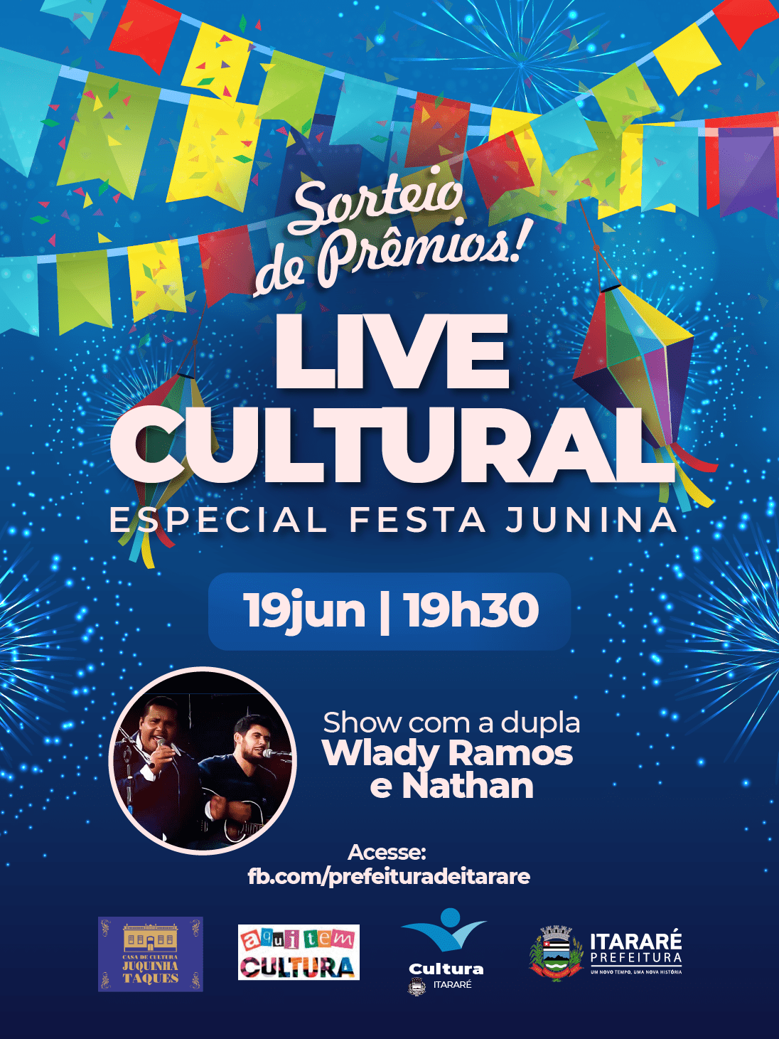Live Cultural: Prefeitura de Itararé (SP) promove ‘Arraiá on-line’ nesta sexta-feira (19)