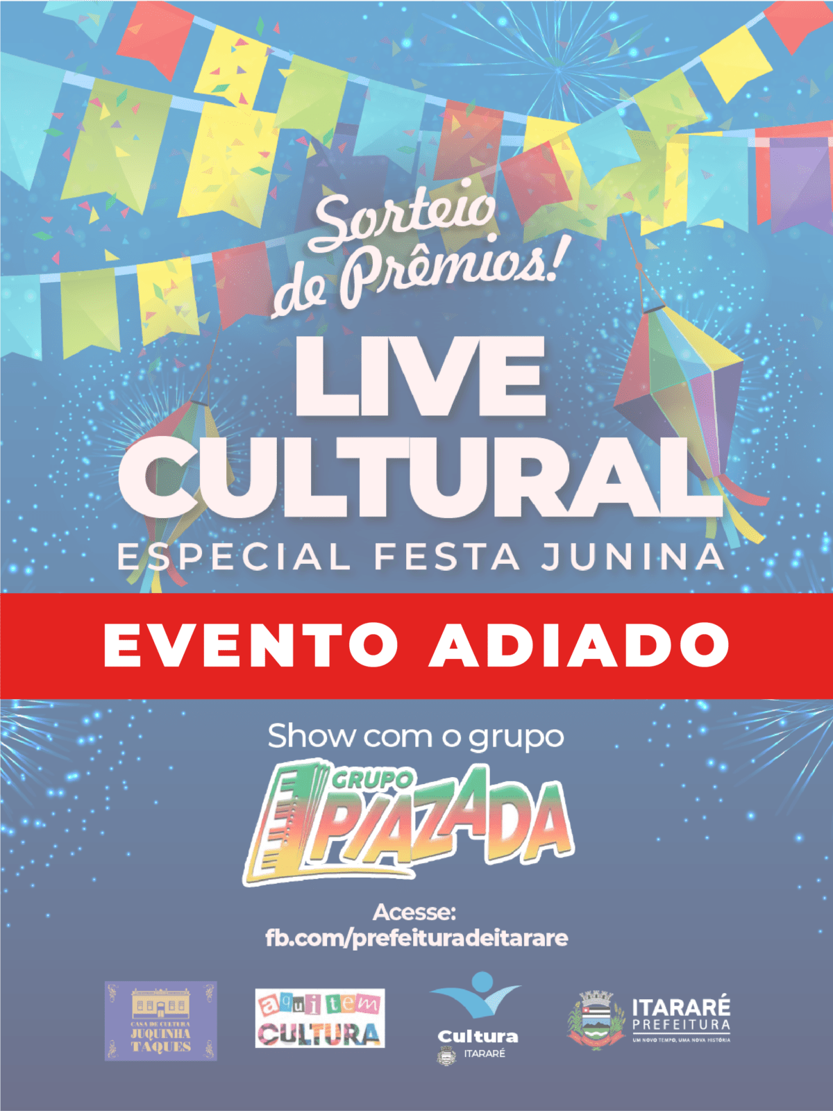 Live Cultural: Prefeitura de Itararé (SP) reagenda evento para a próxima semana