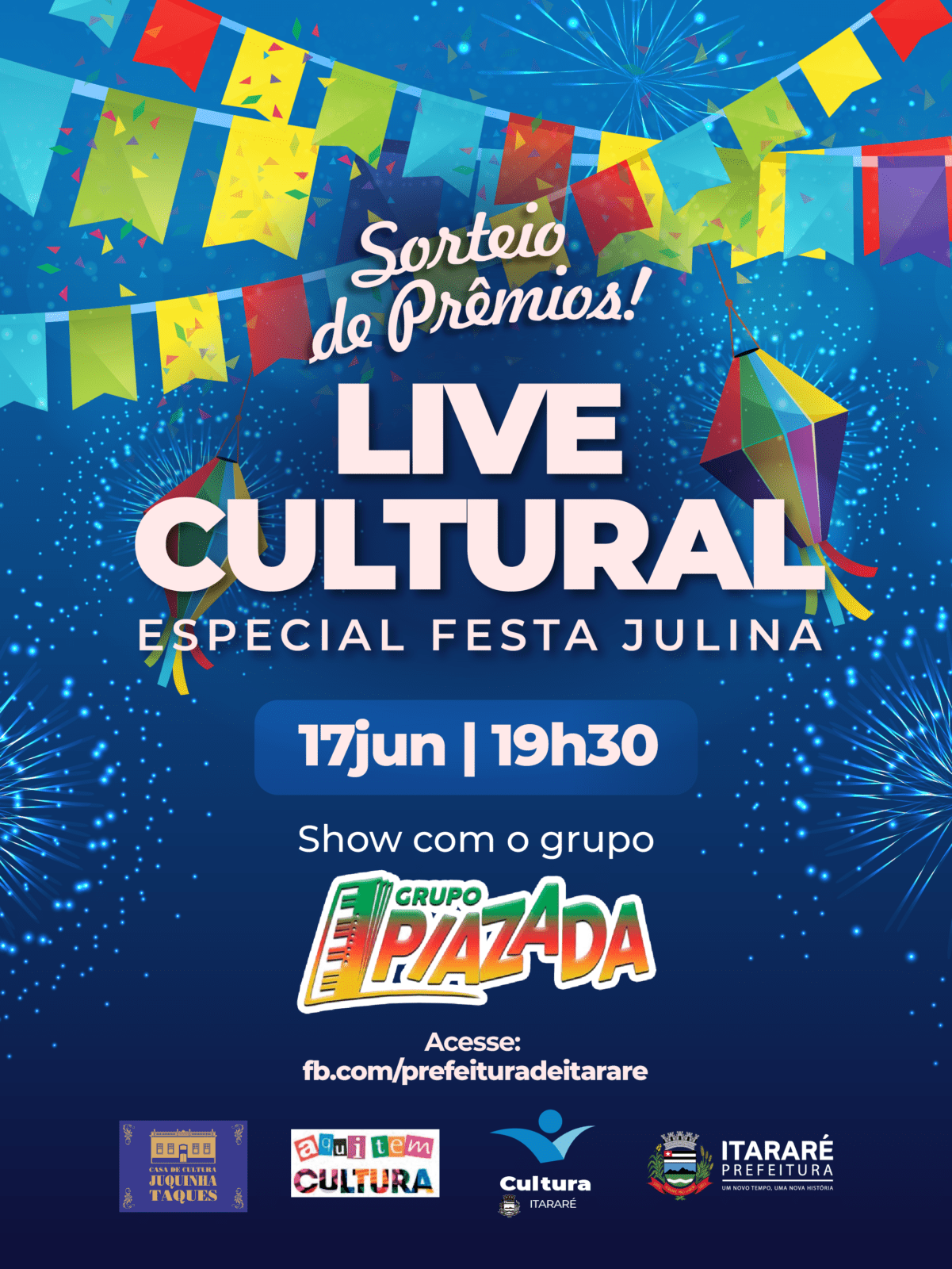 Live Cultural: Prefeitura de Itararé (SP) realiza ‘Arraiá On-line’ na sexta-feira (17)