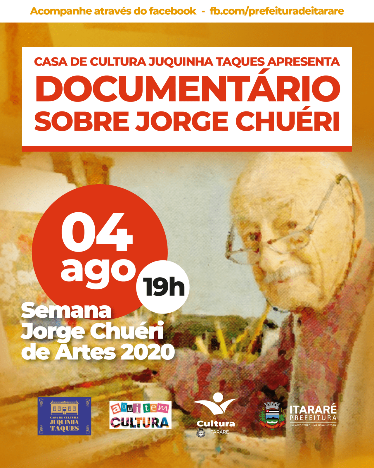 II Semana Jorge Chuéri de Artes: Prefeitura de Itararé (SP) divulgará documentário sobre o artista nesta terça-feira (04)