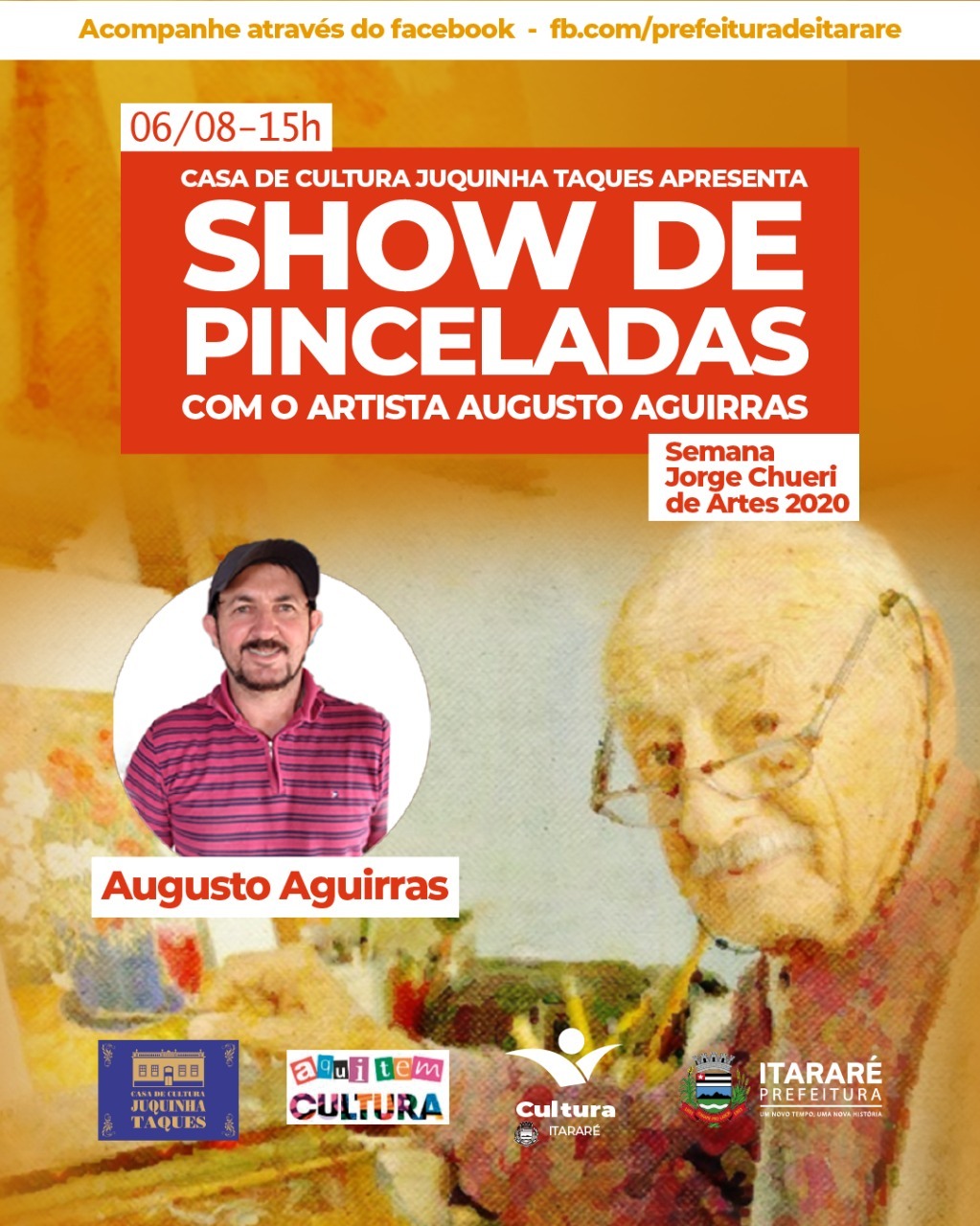 II Semana Jorge Chuéri de Artes: Prefeitura de Itararé (SP) promove oficina on-line nesta quinta-feira (06)