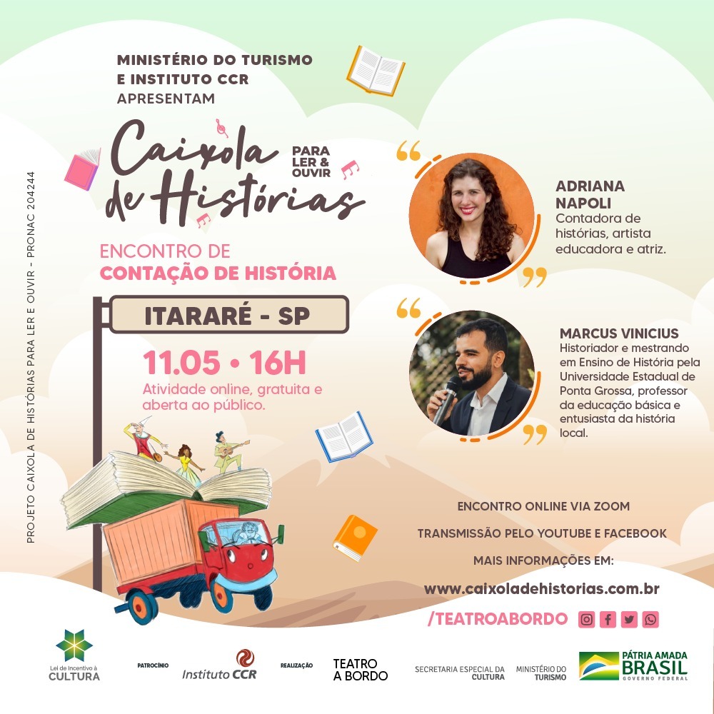 Em parceria com o Instituto CCR, Prefeitura de Itararé (SP) promove live de contação de histórias