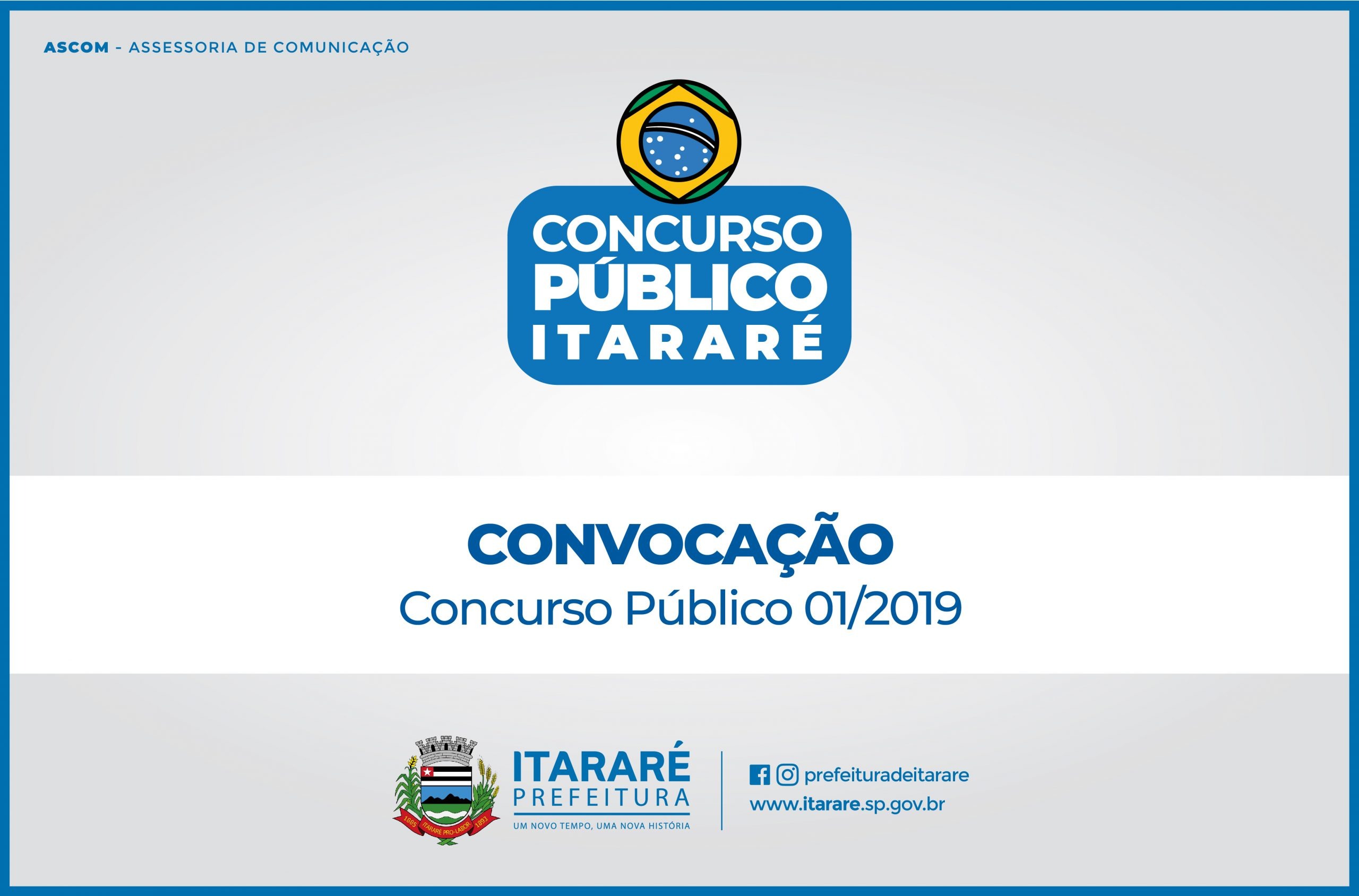 Prefeitura de Itararé (SP) divulga edital de convocação aos aprovados no Concurso Público 01/2019