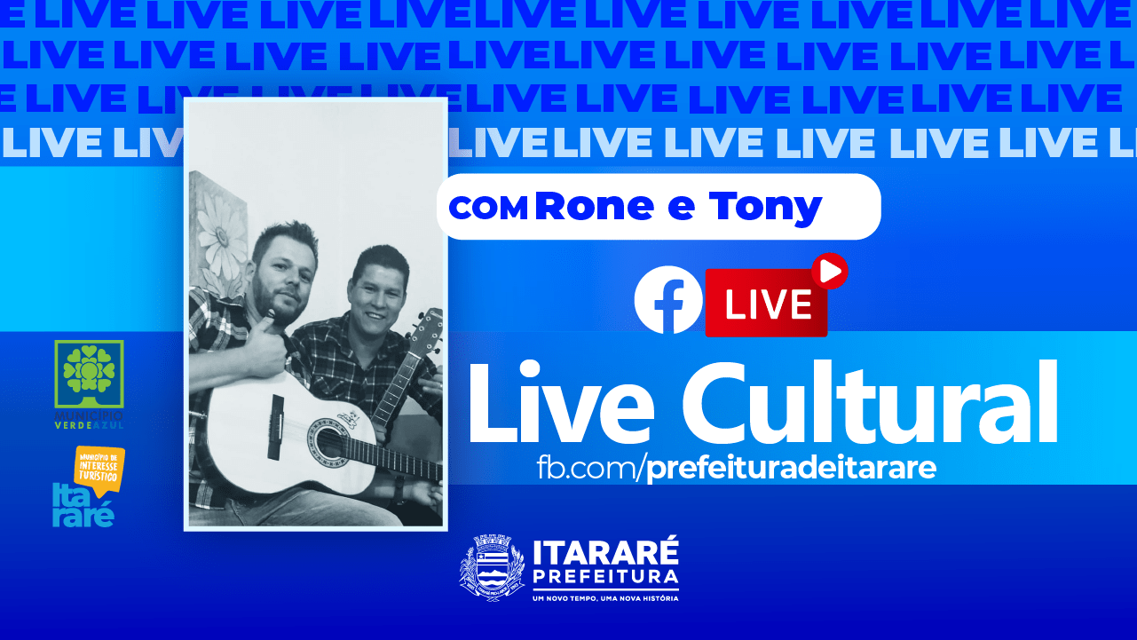 Live Cultural: Cultura de Itararé (SP) promove live com dupla Rone e Tony nesta quinta (24)