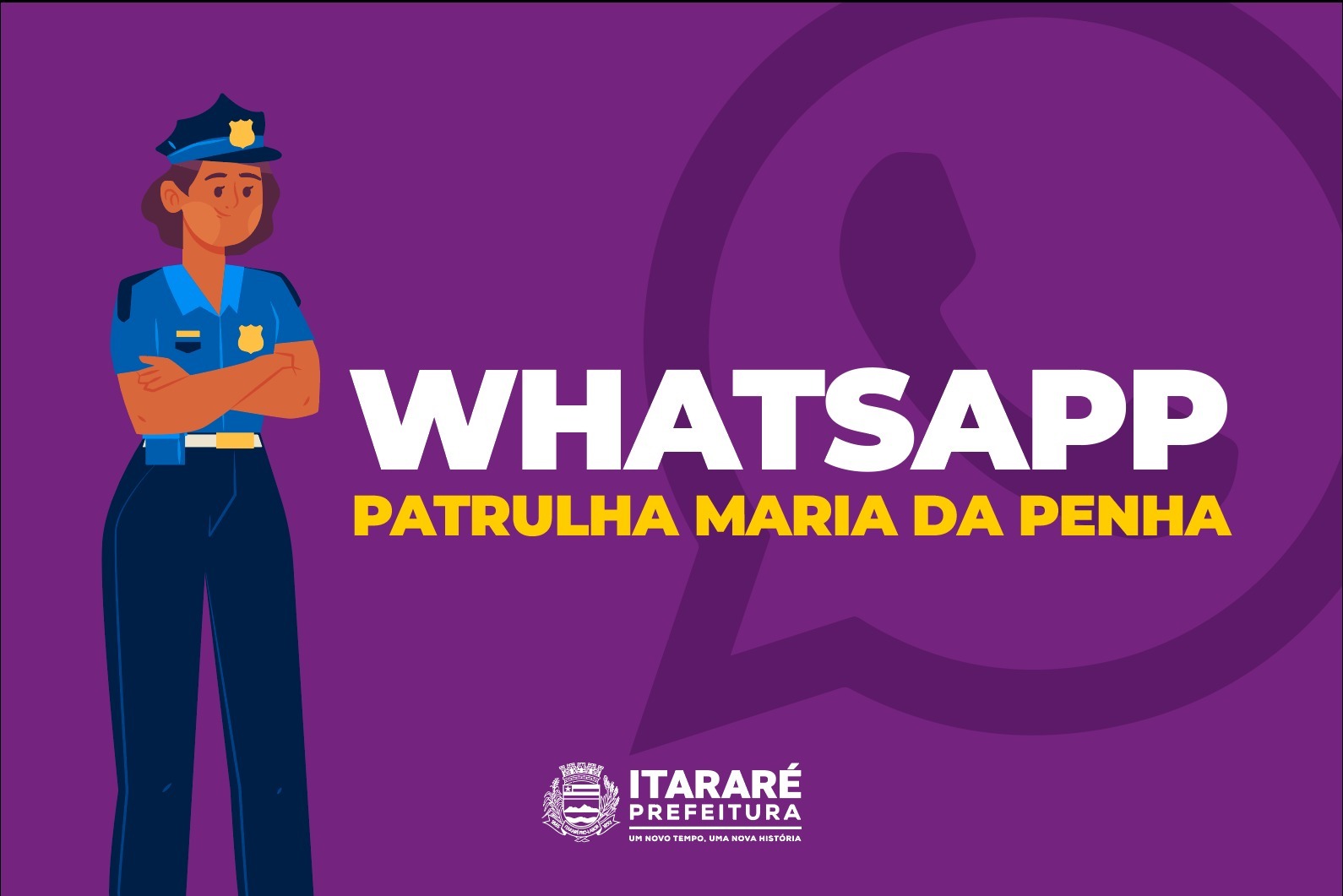 GCM de Itararé (SP) divulga novo número de WhatsApp da Patrulha Maria da Penha