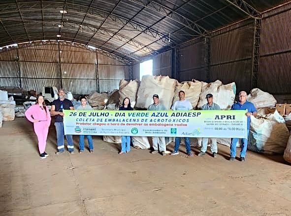 Em parceria com ADIAESP, Agricultura de Itararé (SP) coleta 5600 quilos de embalagens vazias de agrotóxicos