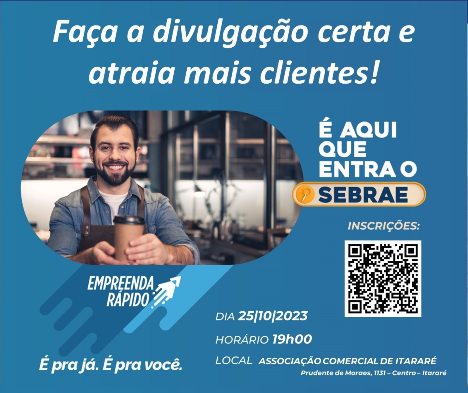 Em parceria com a Prefeitura de Itararé (SP) e Associação Comercial, Sebrae oferece oficina gratuita sobre vendas
