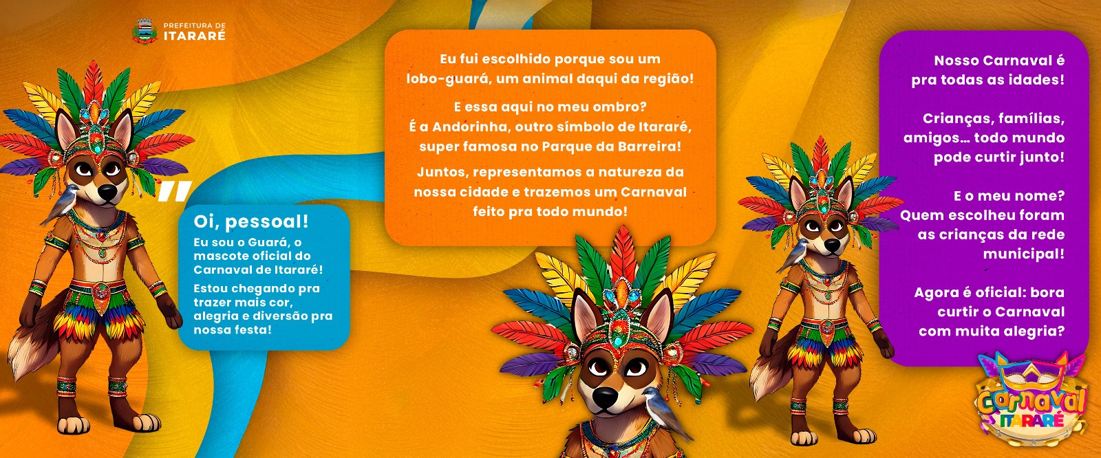 Prefeitura de Itararé (SP) divulga mascote oficial do Carnaval