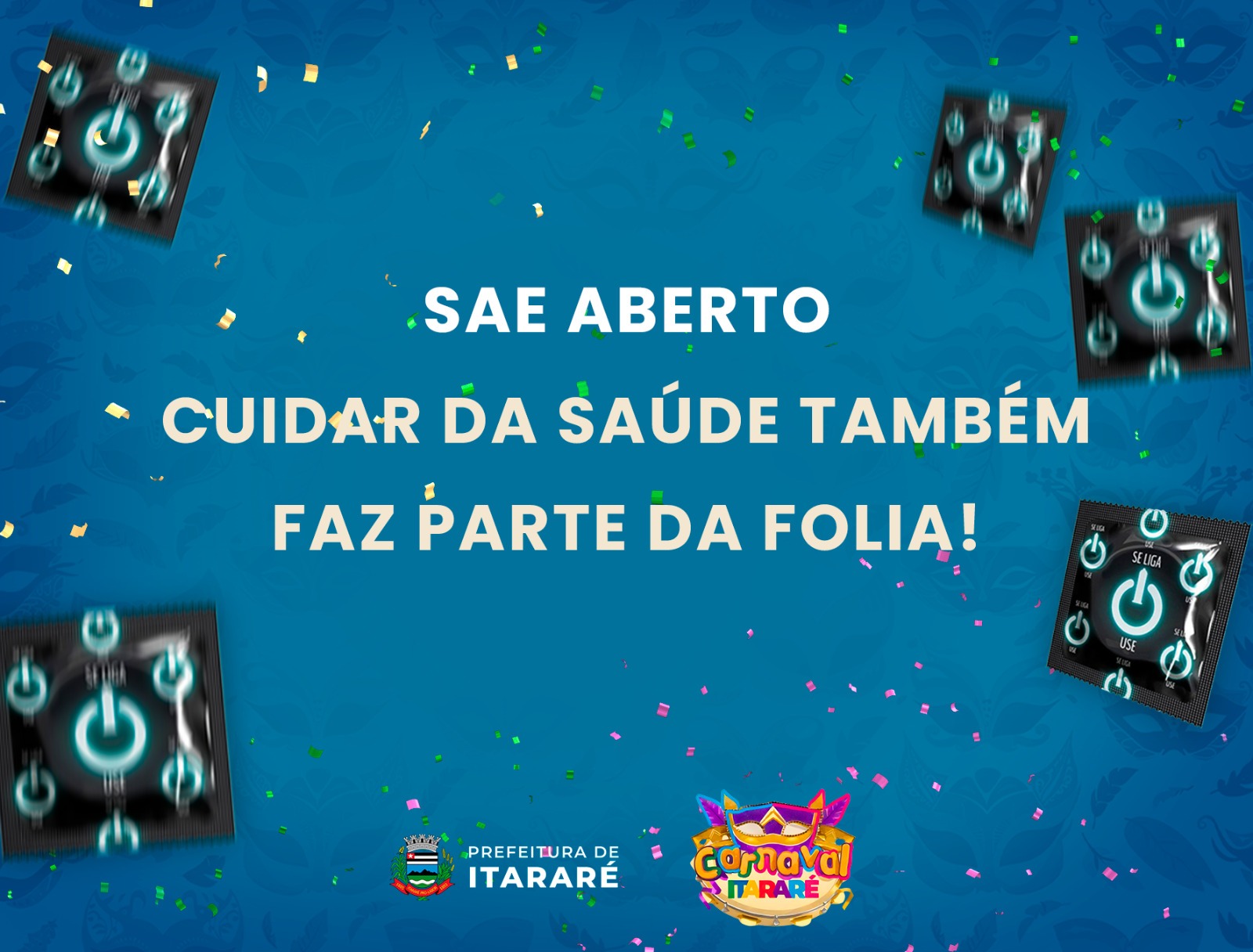 SAE de Itararé (SP) atenderá no sábado e domingo de Carnaval com distribuição de preservativos e testes rápidos