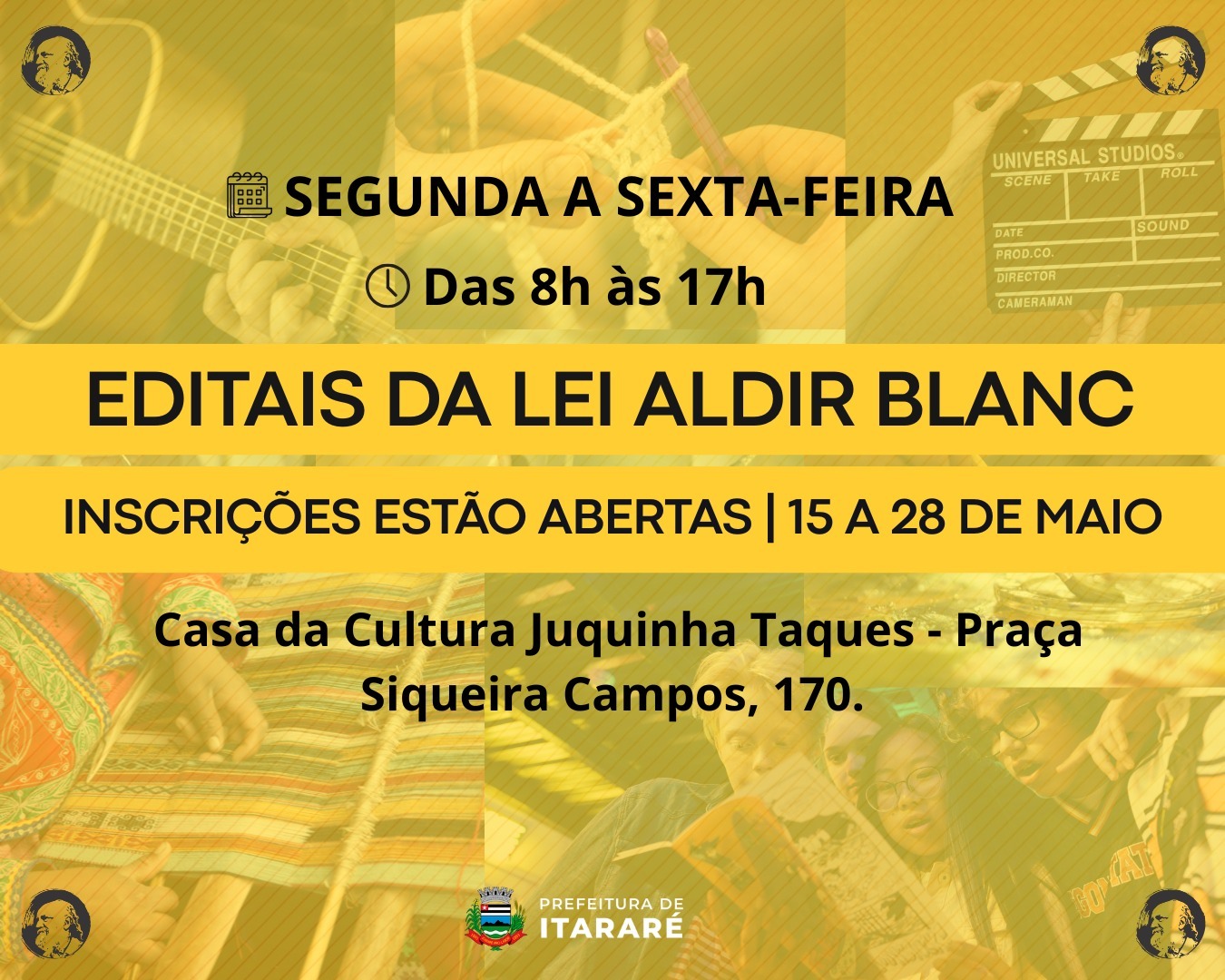 Prefeitura de Itararé (SP) lança edital com recursos da Lei Aldir Blanc para apoio a projetos culturais em diversas áreas