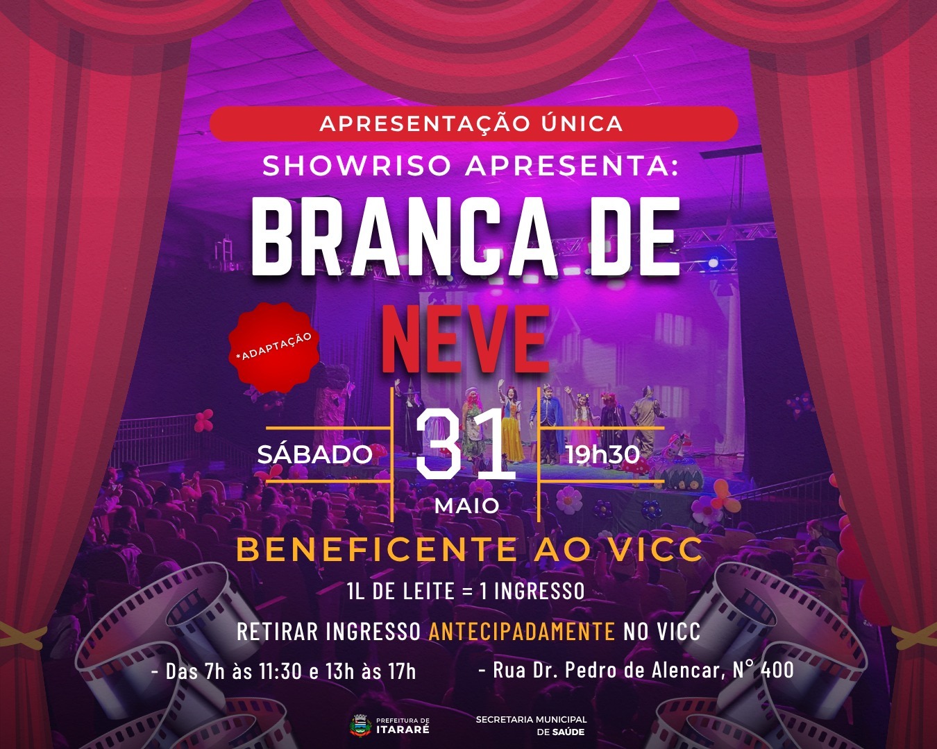 Showriso terá apresentação beneficente neste sábado (31) no Teatro Sylvio Machado