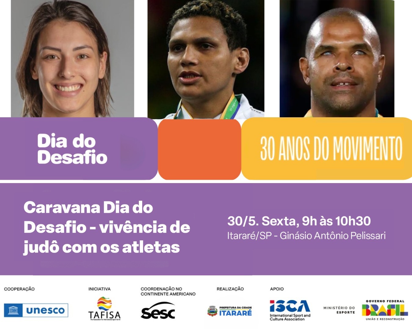 Caravana Sesc Dia do Desafio chega em Itararé (SP) com atletas olímpicos e paralímpicos
