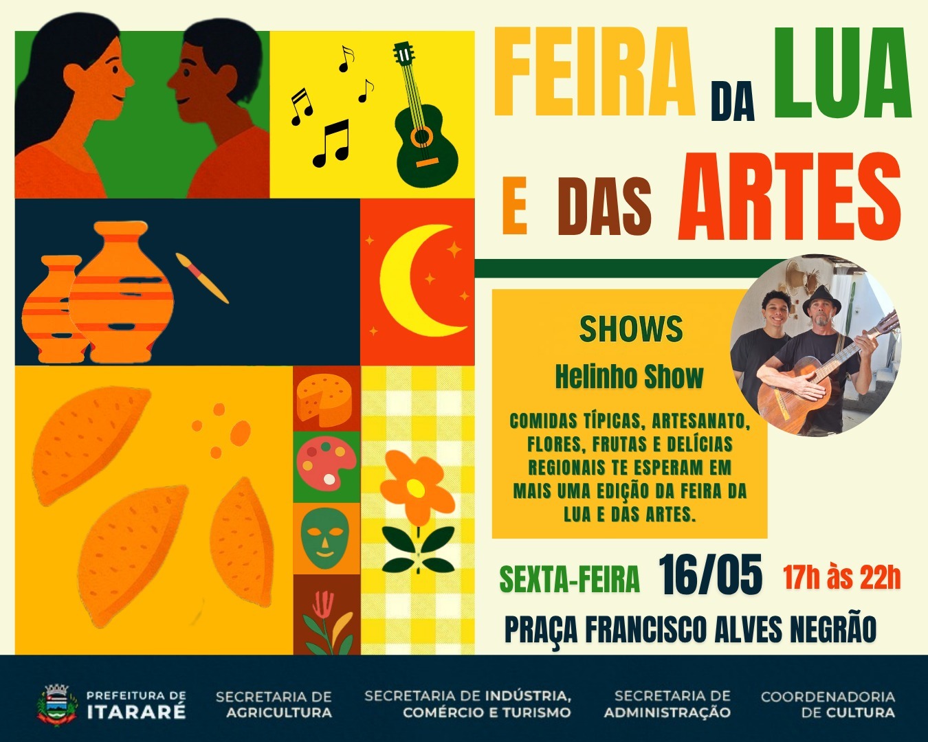 Feira da Lua e das Artes tem show com Helinho nesta sexta-feira (16)