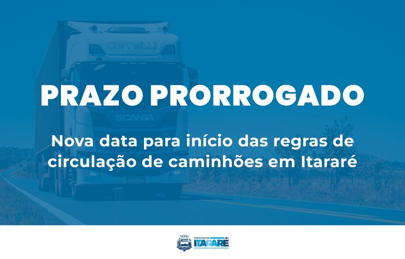 Prefeitura de Itararé (SP) propõe prorrogação da Lei que regulamenta circulação de caminhões no perímetro urbano