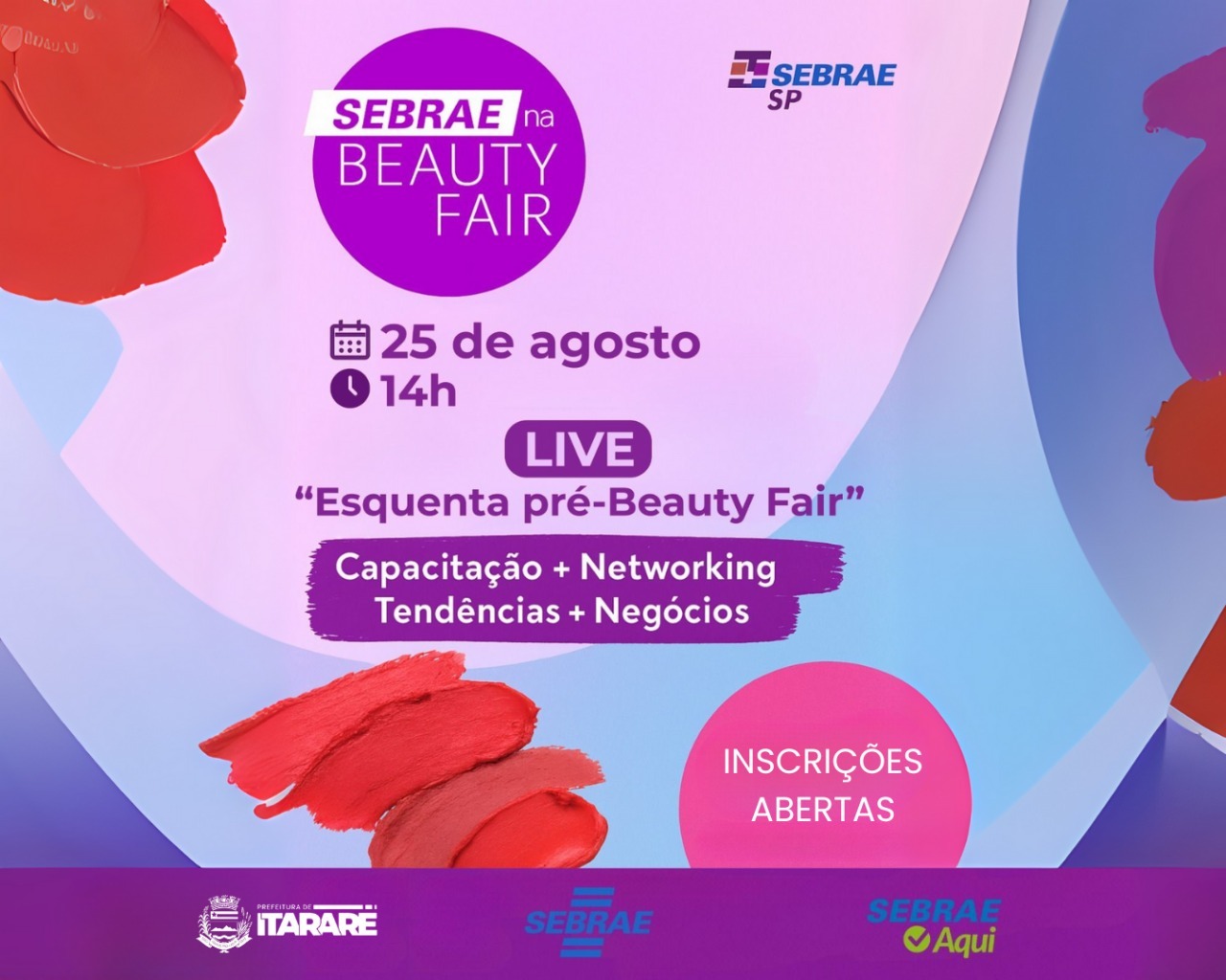 Sebrae realiza live preparatória para a Beauty Fair 2025 com apoio da Prefeitura de Itararé (SP)