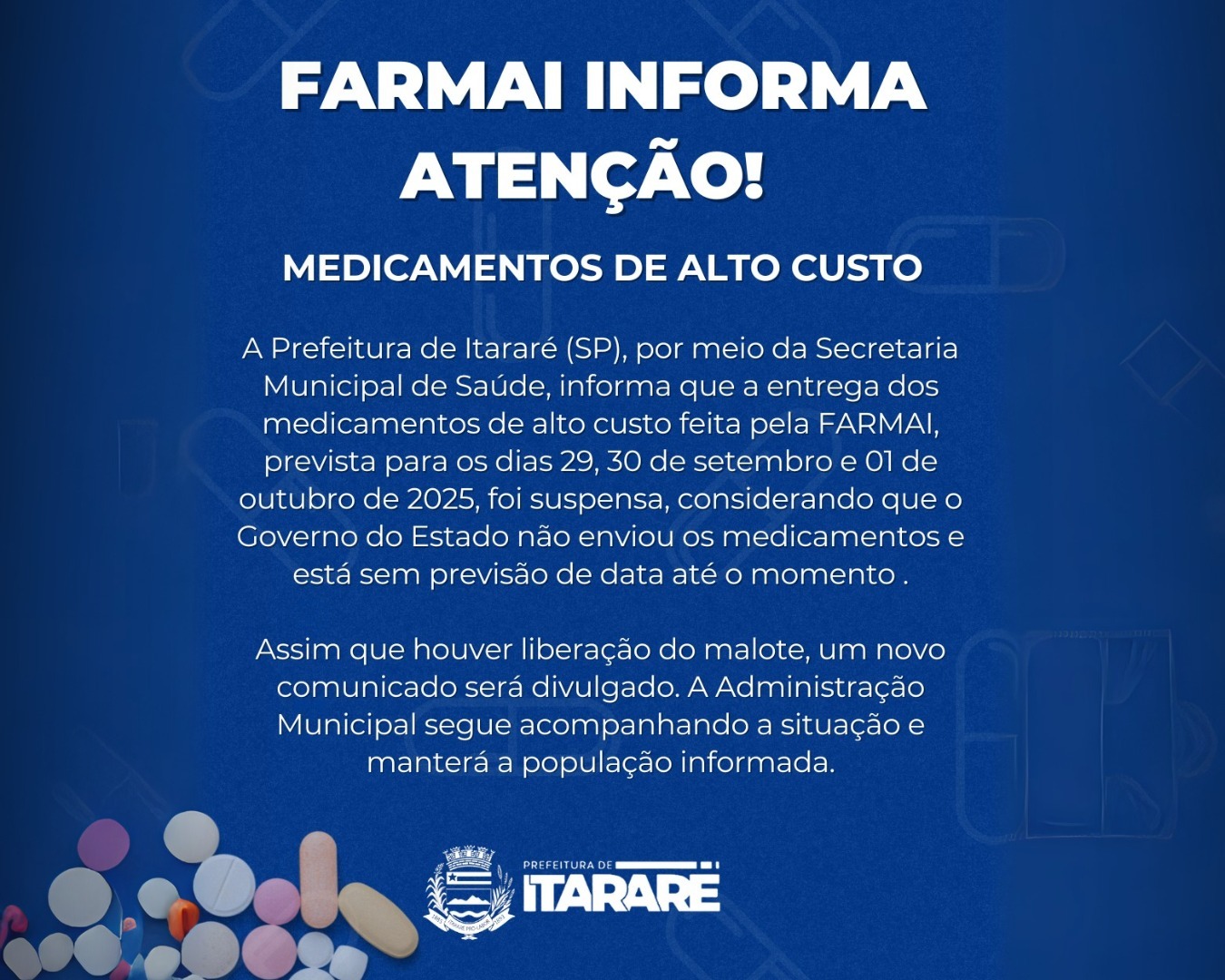 Comunicado Oficial – Entrega de Medicamentos de Alto Custo