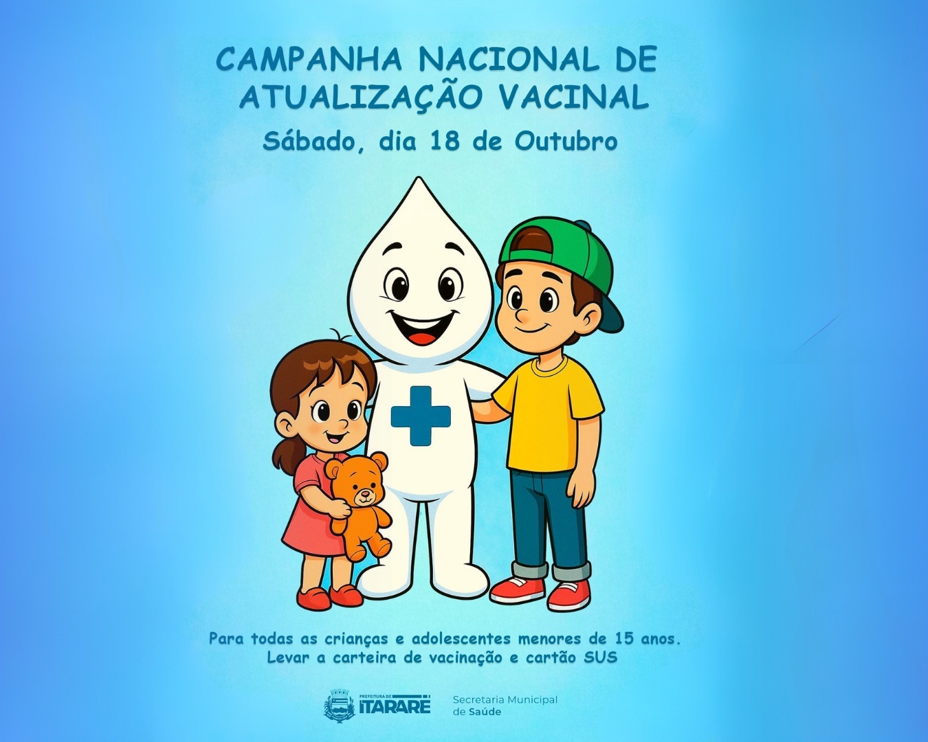 Prefeitura de Itararé (SP) realiza Campanha Nacional de Multivacinação para crianças e adolescentes