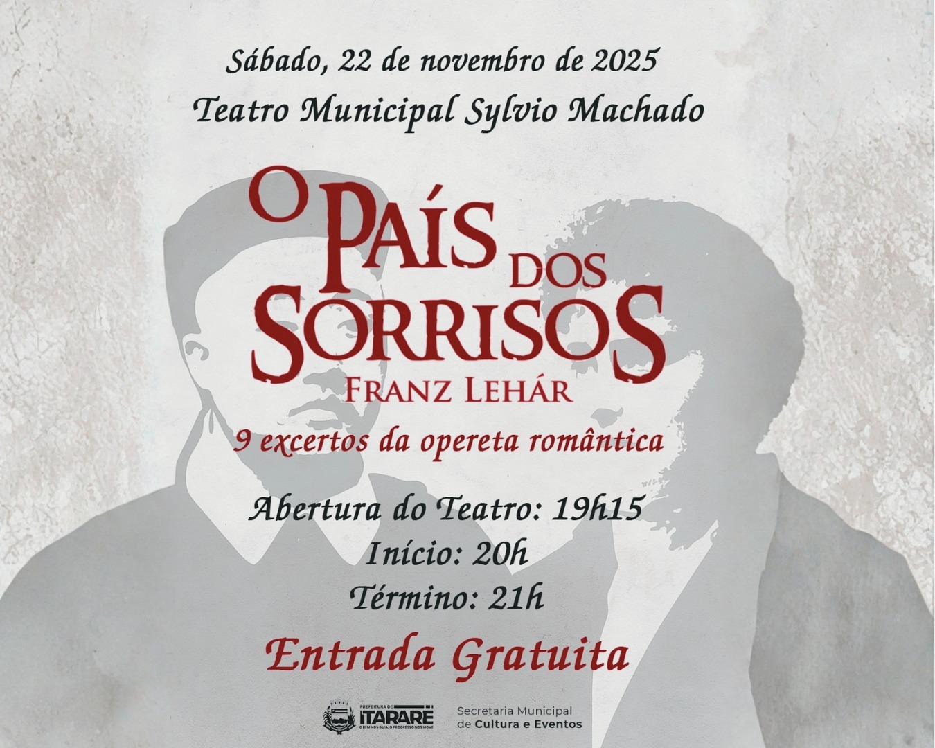 Itararé (SP) recebe recital “O País do Sorriso” no Teatro Municipal Sylvio Machado