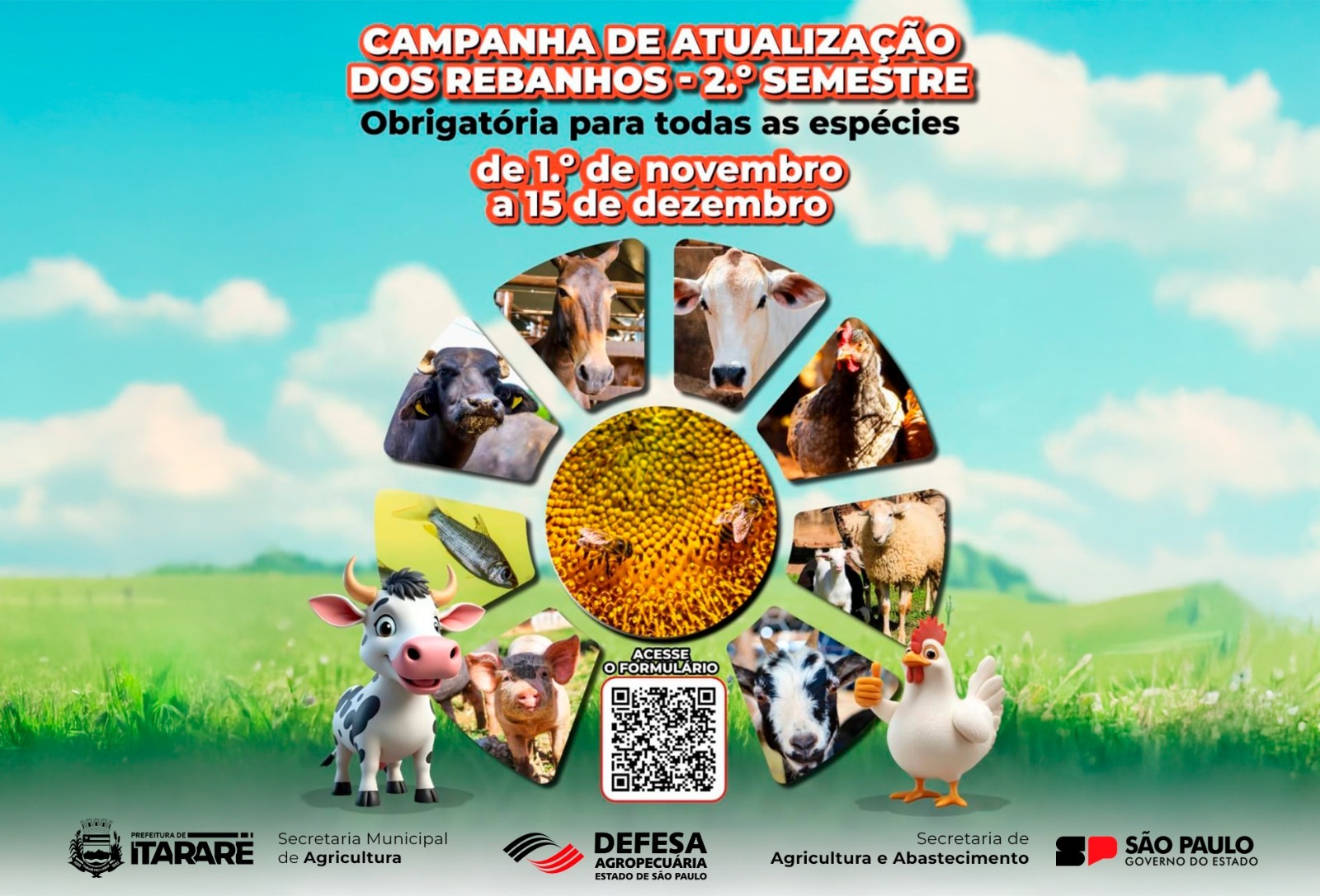 Prefeitura de Itararé (SP) informa sobre Campanha de Atualização dos Rebanhos do 2º semestre