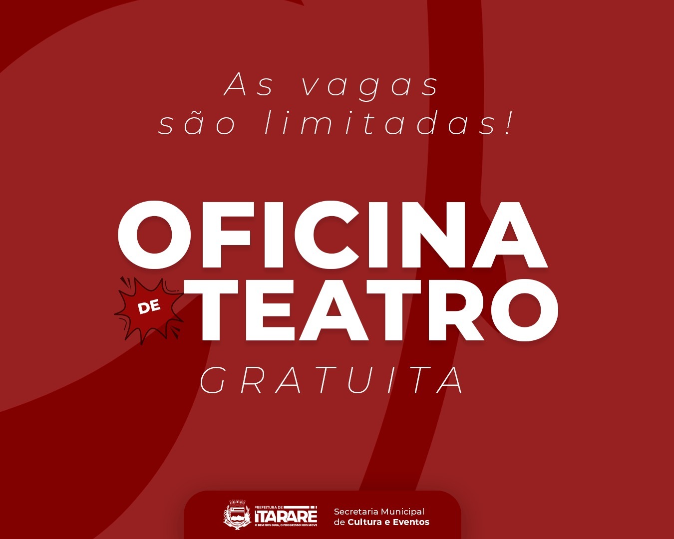 Prefeitura de Itararé abre inscrições para oficinas gratuitas de teatro