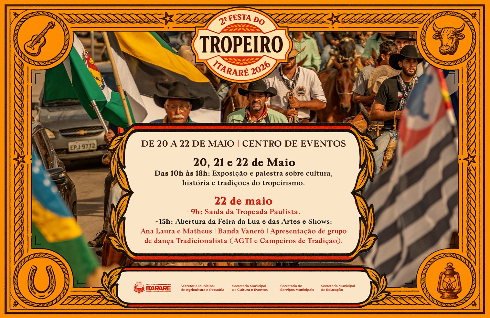 Prefeitura de Itararé realiza 2ª Festa do Tropeiro e marca início da 13ª Tropeada Paulista rumo a Sorocaba