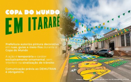 Prefeitura de Itararé regulamenta pintura decorativa em vias públicas durante a Copa do Mundo