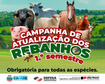 Campanha de atualização de rebanho está aberta em Itararé