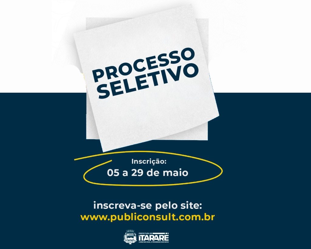 Prefeitura de Itararé divulga abertura de inscrições para Processo Seletivo com salários de até R$ 5,1 mil