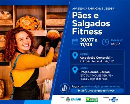 Prefeitura de Itararé e Sebrae abrem inscrições para curso gratuito de fabricação e venda de pães e salgados fitness