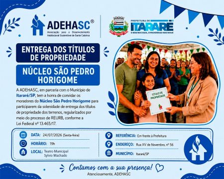 Prefeitura de Itararé realiza entrega de títulos de propriedade para moradores do Jardim São Pedro Horigome