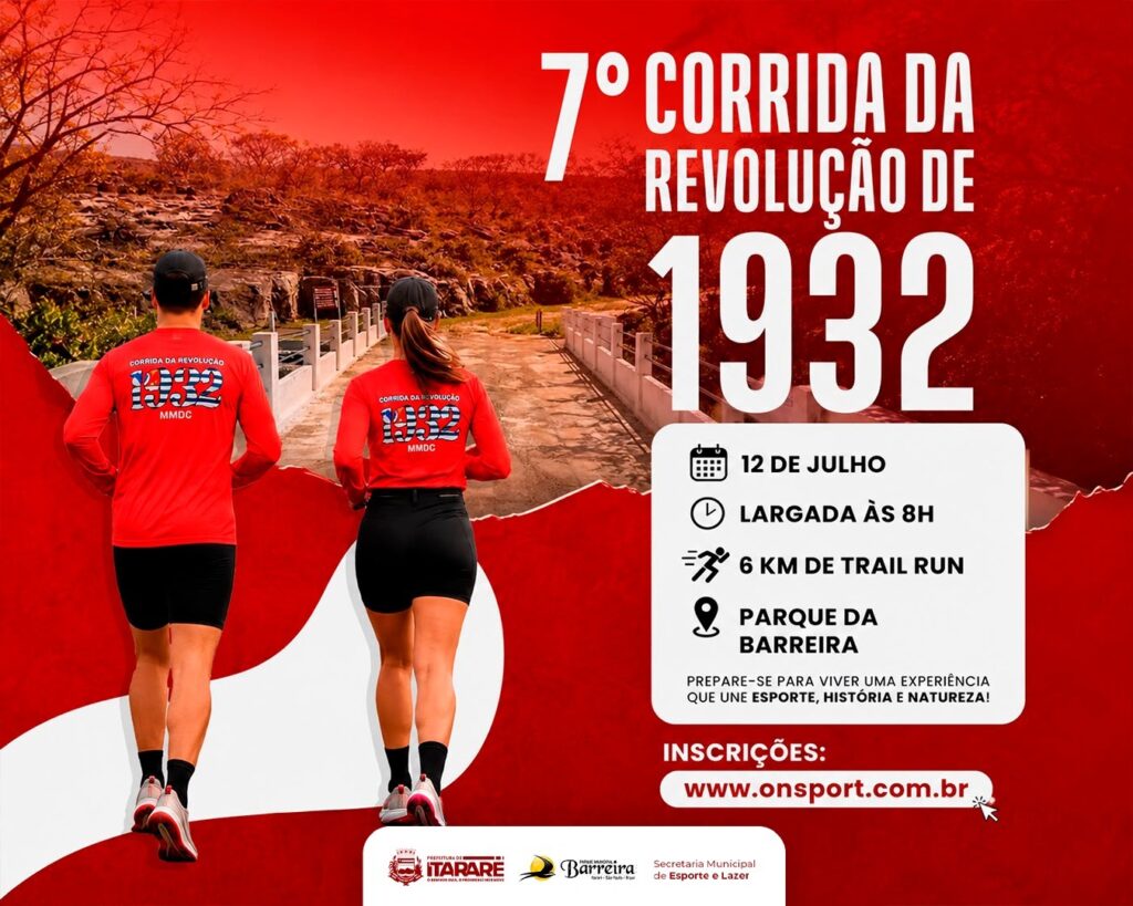 7ª Corrida da Revolução de 1932 une esporte, história e natureza em Itararé 7ª Corrida da Revolução de 1932 une esporte, história e natureza em Itararé