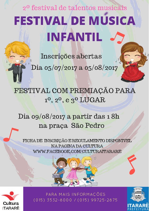 Abertas as inscrições para 1º Festival de Música Infantil de Itararé